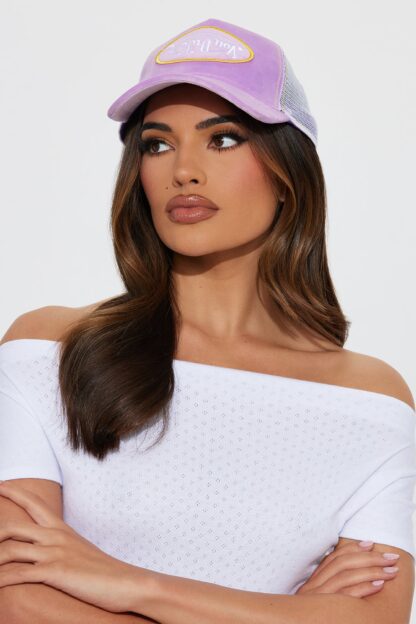 Gorra Trucker de Terciopelo Morado Claro - Image 2